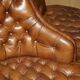 Leather Chesterfield tête-à-tête sofa, 4-seater