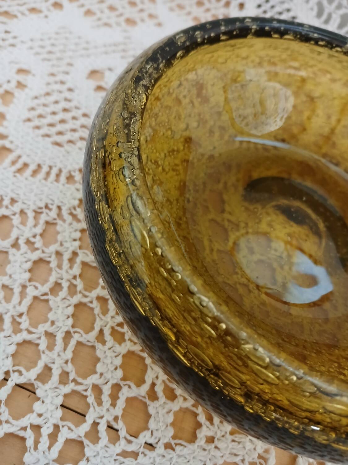 Vide poche, coupe en verre bullé