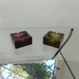 Two vintage glass ashtrays