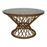 diabolo rattan coffee table from the 50s