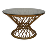diabolo rattan coffee table from the 50s