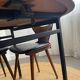 Table ronde en teck années 60