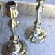 Pair of silvered metal candlesticks in the Louis XIV style.
