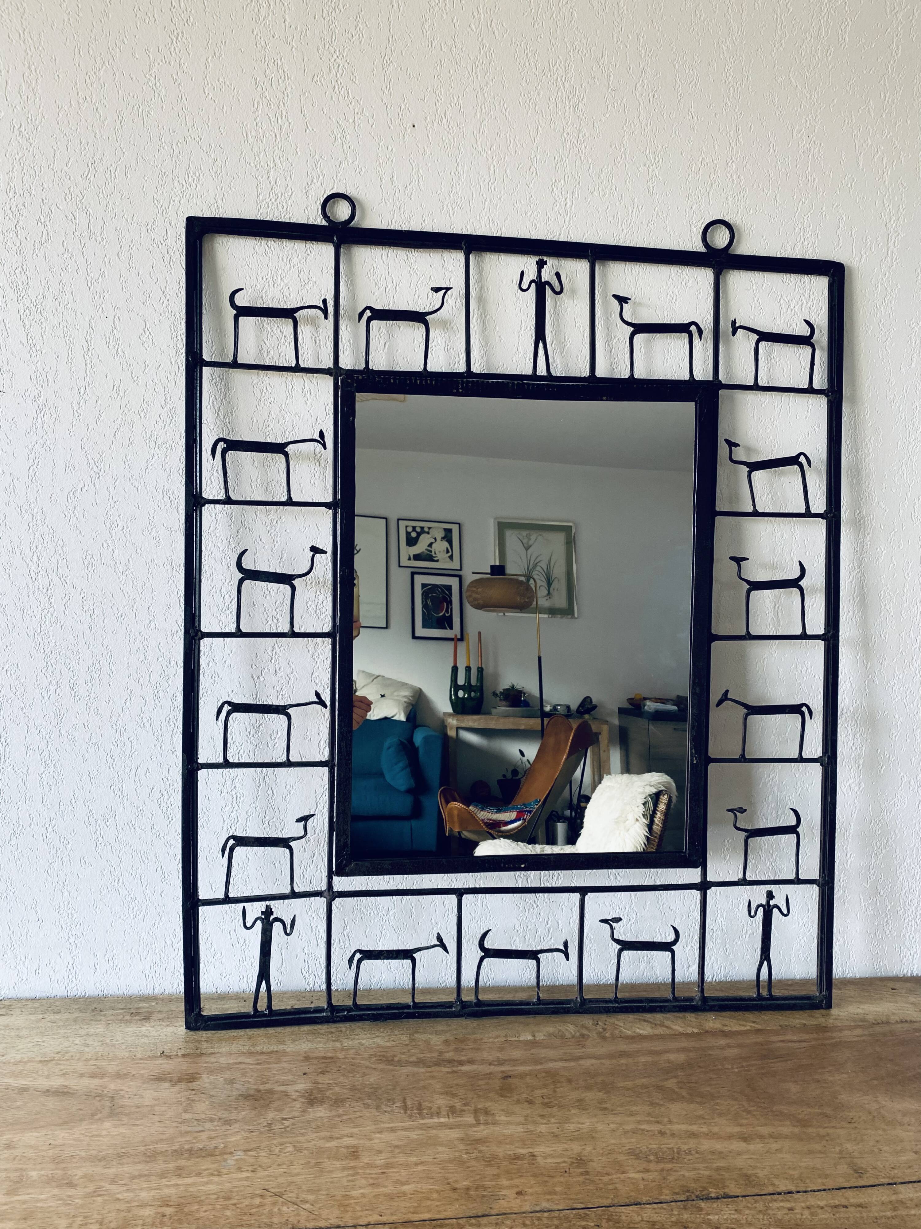 Mirror in ironwork of art