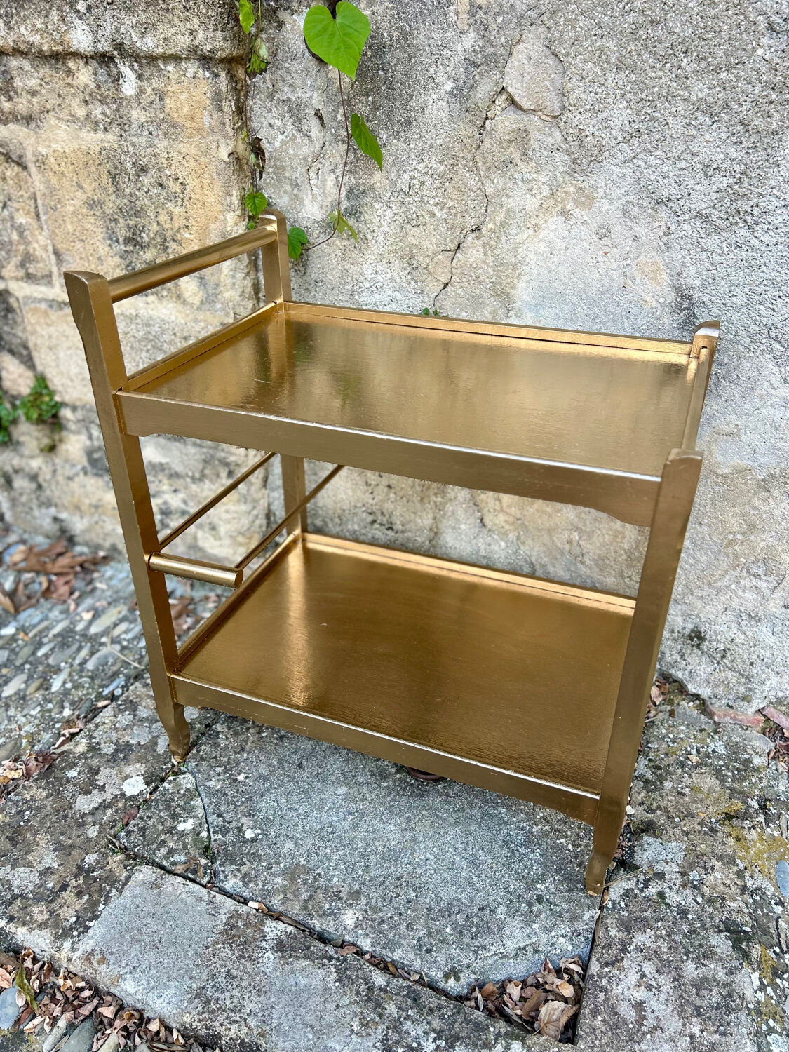 Golden serving tray