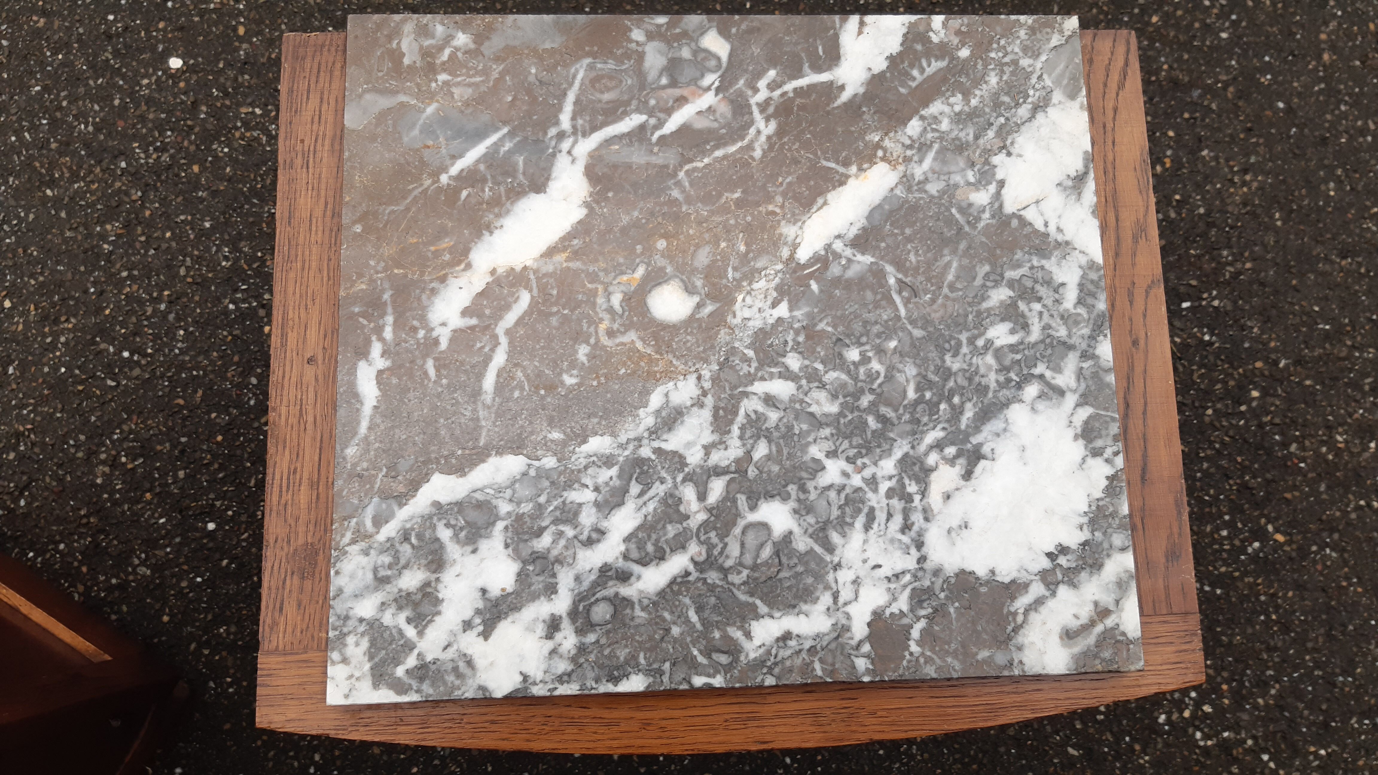 Art Deco oak and marble bedside tables 1930