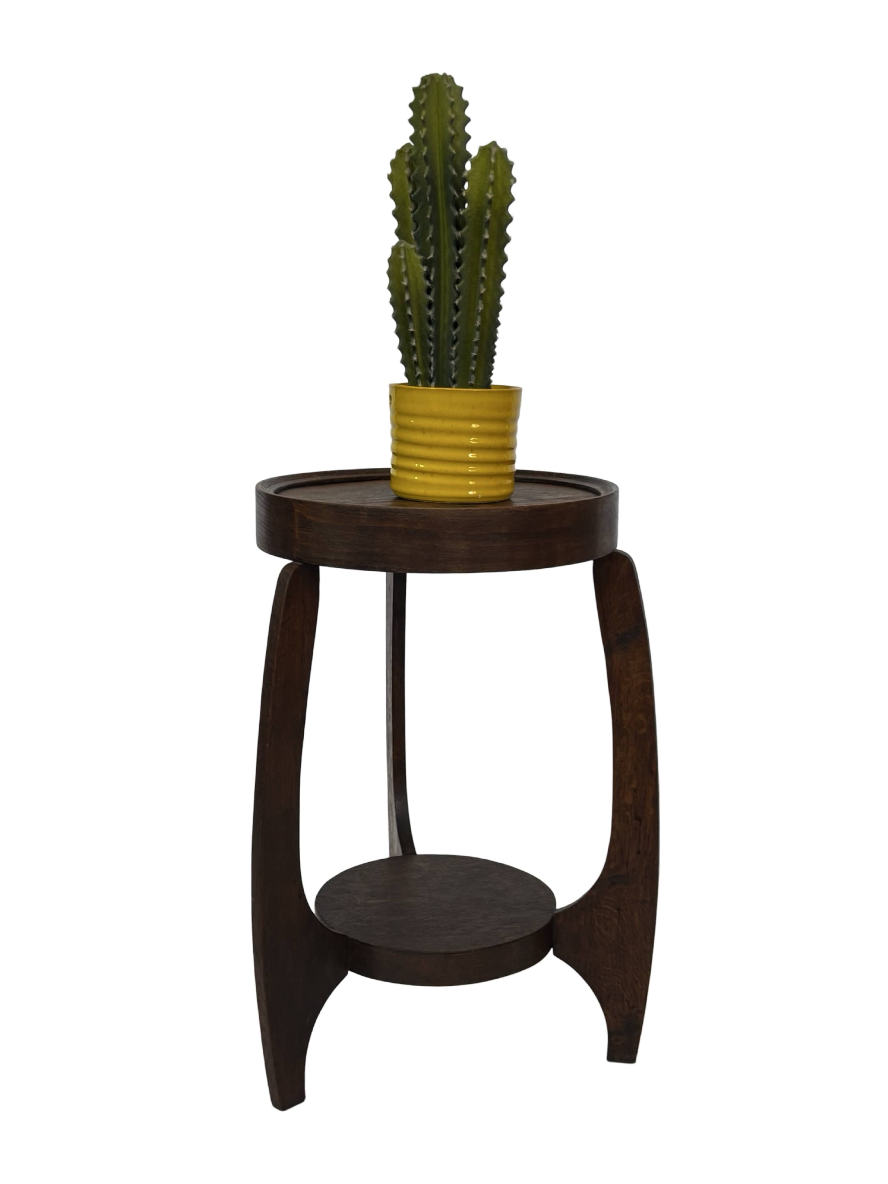 Table d'appoint Art Déco en chêne au design minimaliste