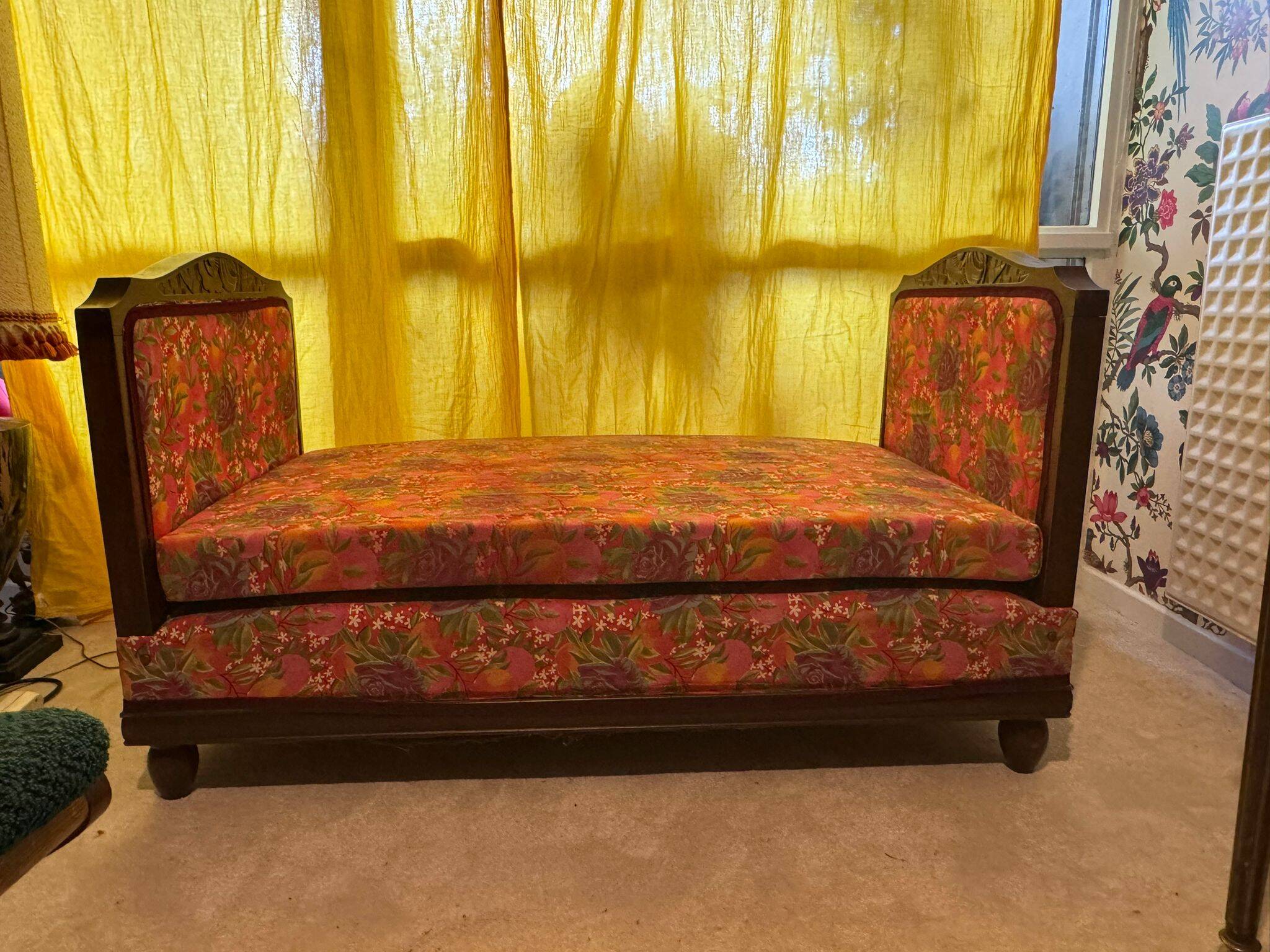 1930s sofa bed original art deco fabric