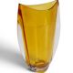 Vase en verre cuit en ambre Art Déco bohémien, Bohême du Nord, vers 1930