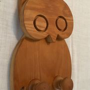Porte manteau vintage hibou en bois