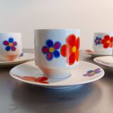 5 vintage cups. Manufacture Winterling Marktleuthen Bavaria - Floral patterns, 70s style