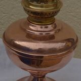 All pink copper kerosene lamp and its glass