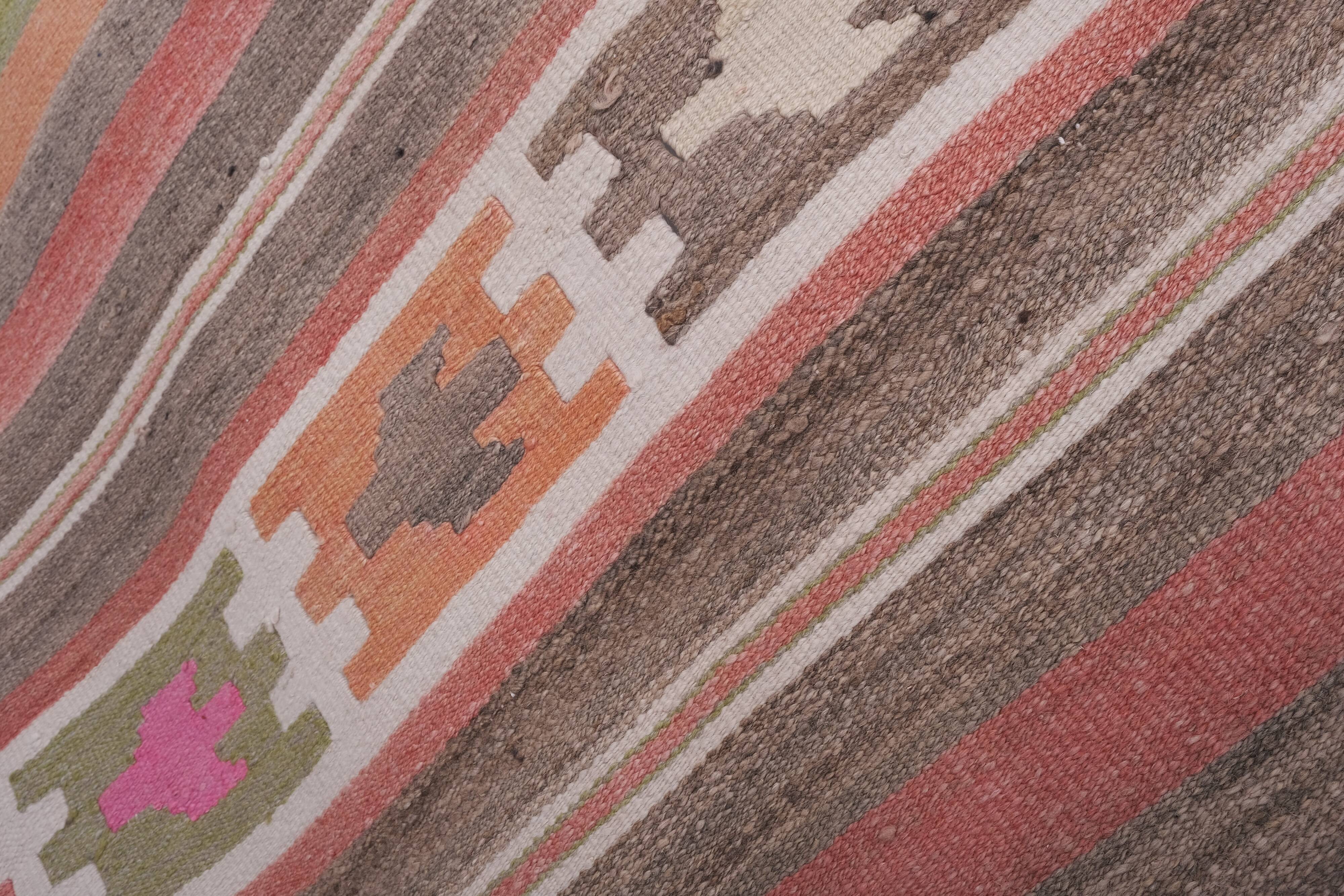 Vintage Turkish rug from Oushak, handwoven 75x353 cm