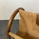 Magazine holder in rattan and vintage burlap 70s