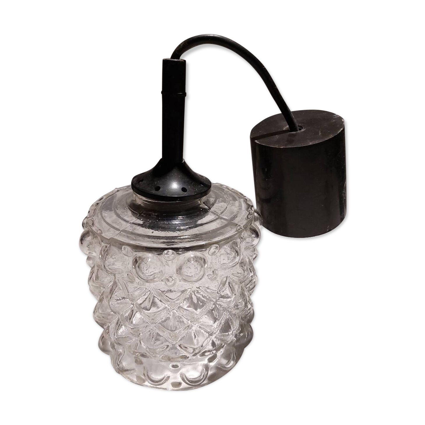 Vintage textured glass chandelier