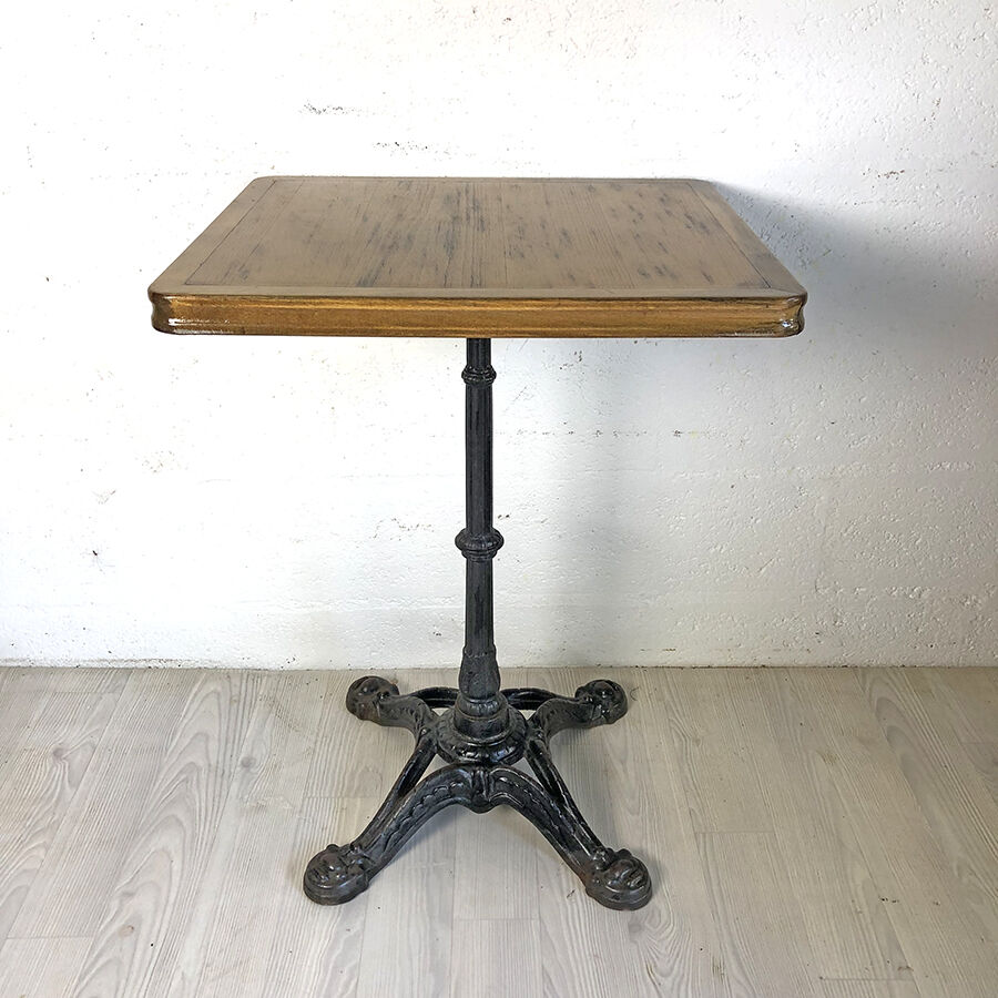 Table bistro wood and cast iron