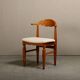 Henning Kjærnulf dining chairs set in Oak and Off White Bouclé, Denmark, 1960s