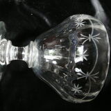 Old confiturier compotier crystal cut engraved with ladle