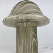 Large mushroom table lamp by Peill and Putzler in smoked glass XL 1970