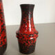 Set of two pottery fat lava vases "multi-color" by Scheurich, Germany, 1970
