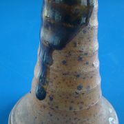 Pair of corsican sandstone candlesticks varnished Truchon Oletta stamped
