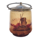 Seau à biscuits en verre émaillé 1900