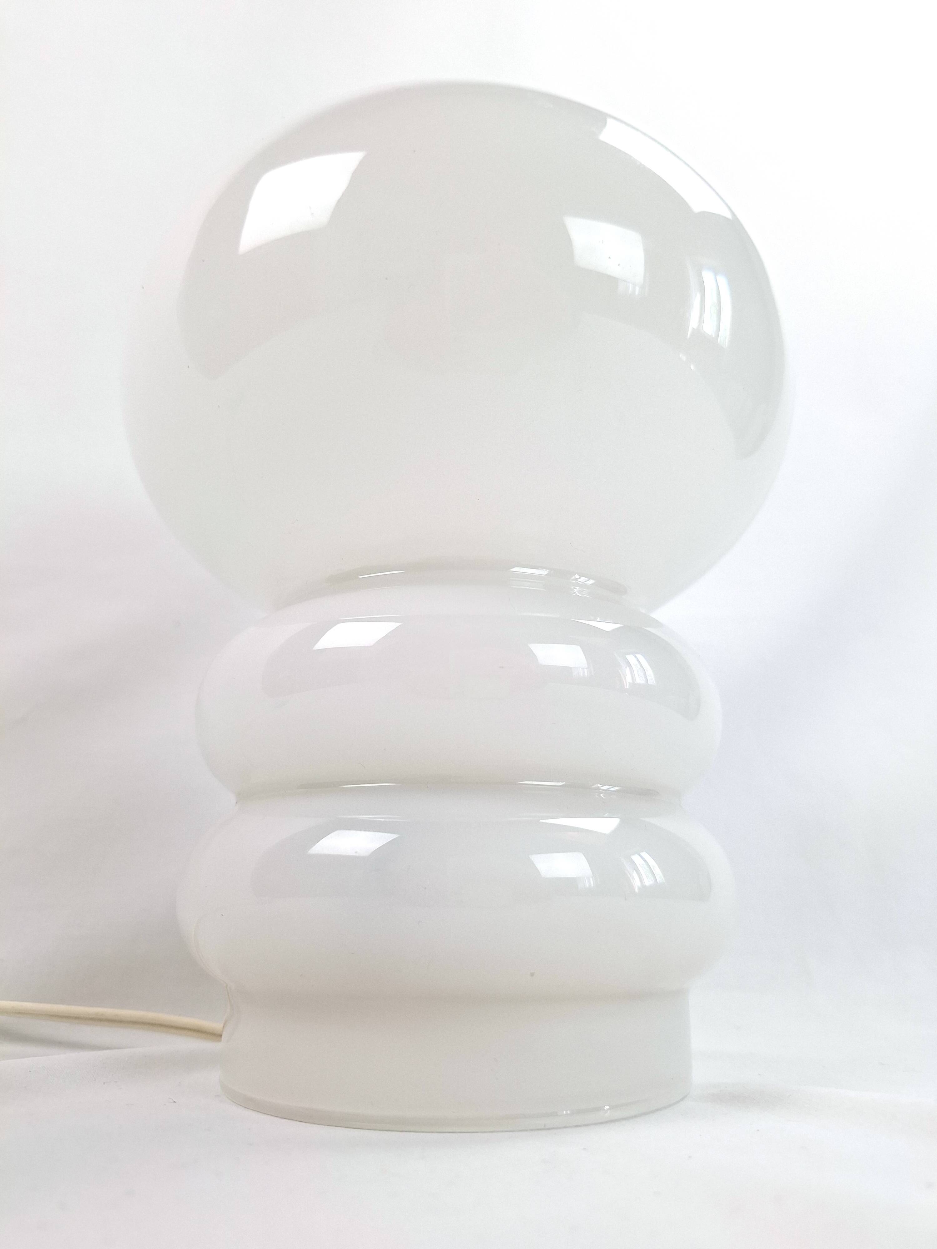 Lampe verre 70s vintage space age art déco