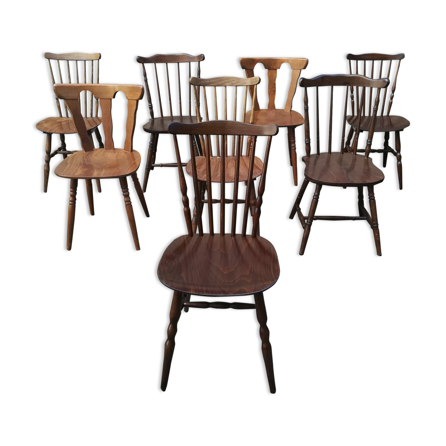 Mismatched bistro chairs