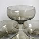Set of 6 art deco design champagne glasses in smoked glass 30s-40s