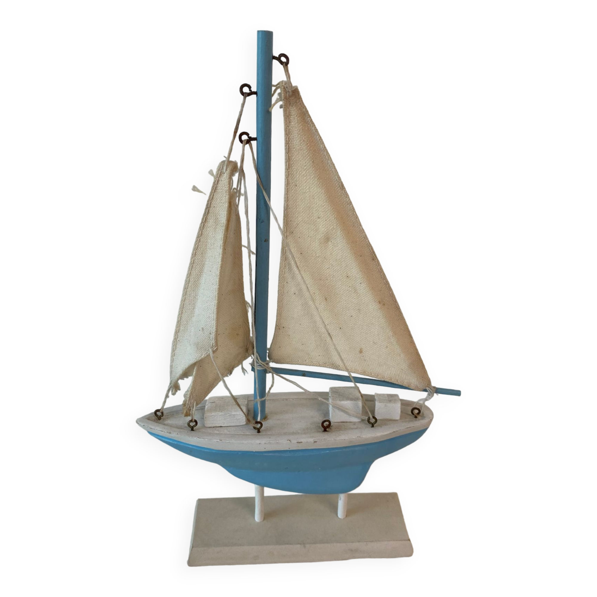 Blue and white boat