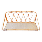 1960s rattan wall shelf