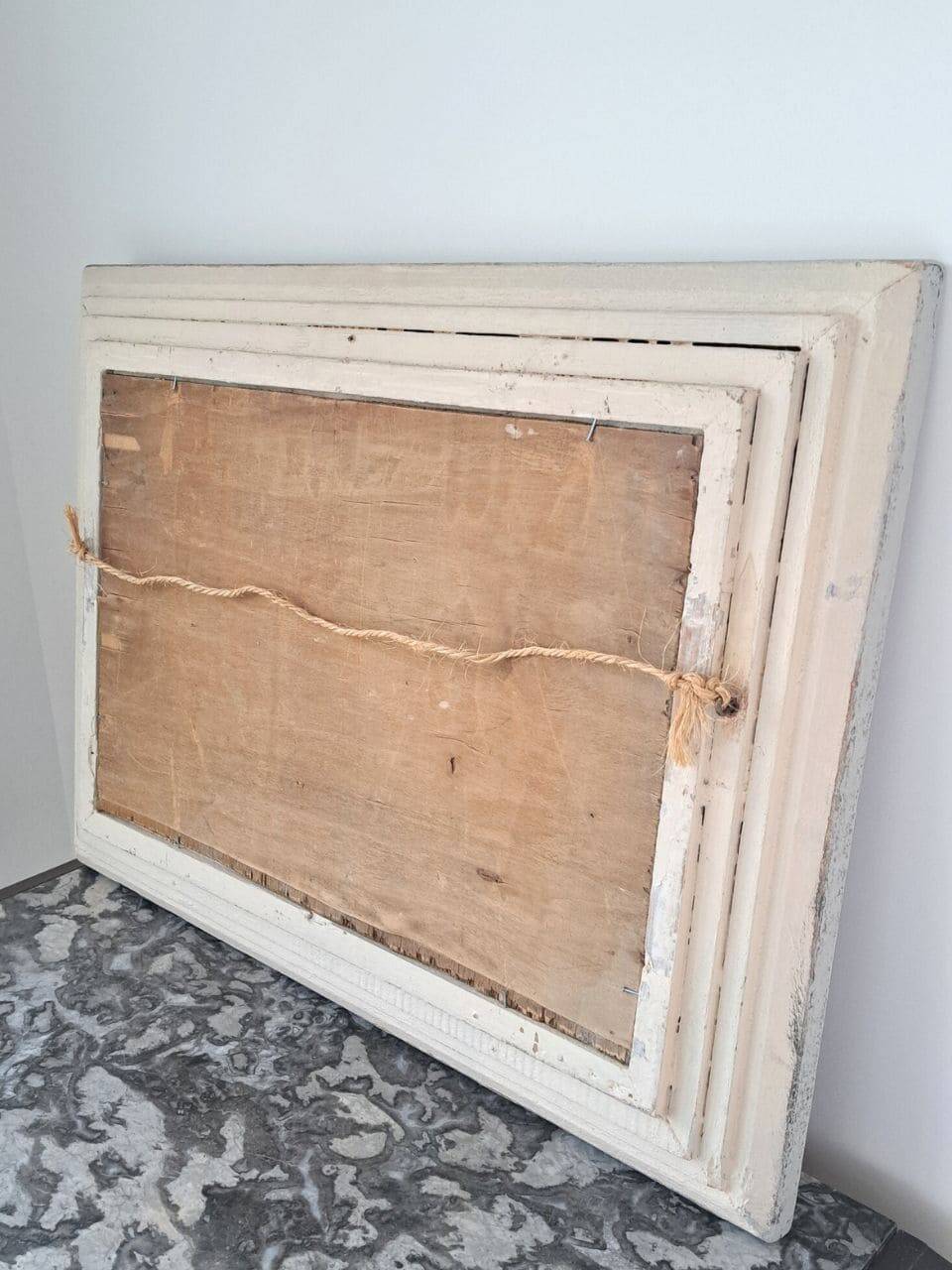 Ancient table oil on panel by Ermando Bellantonio