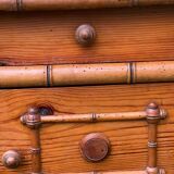 Bamboo and marble bedside table