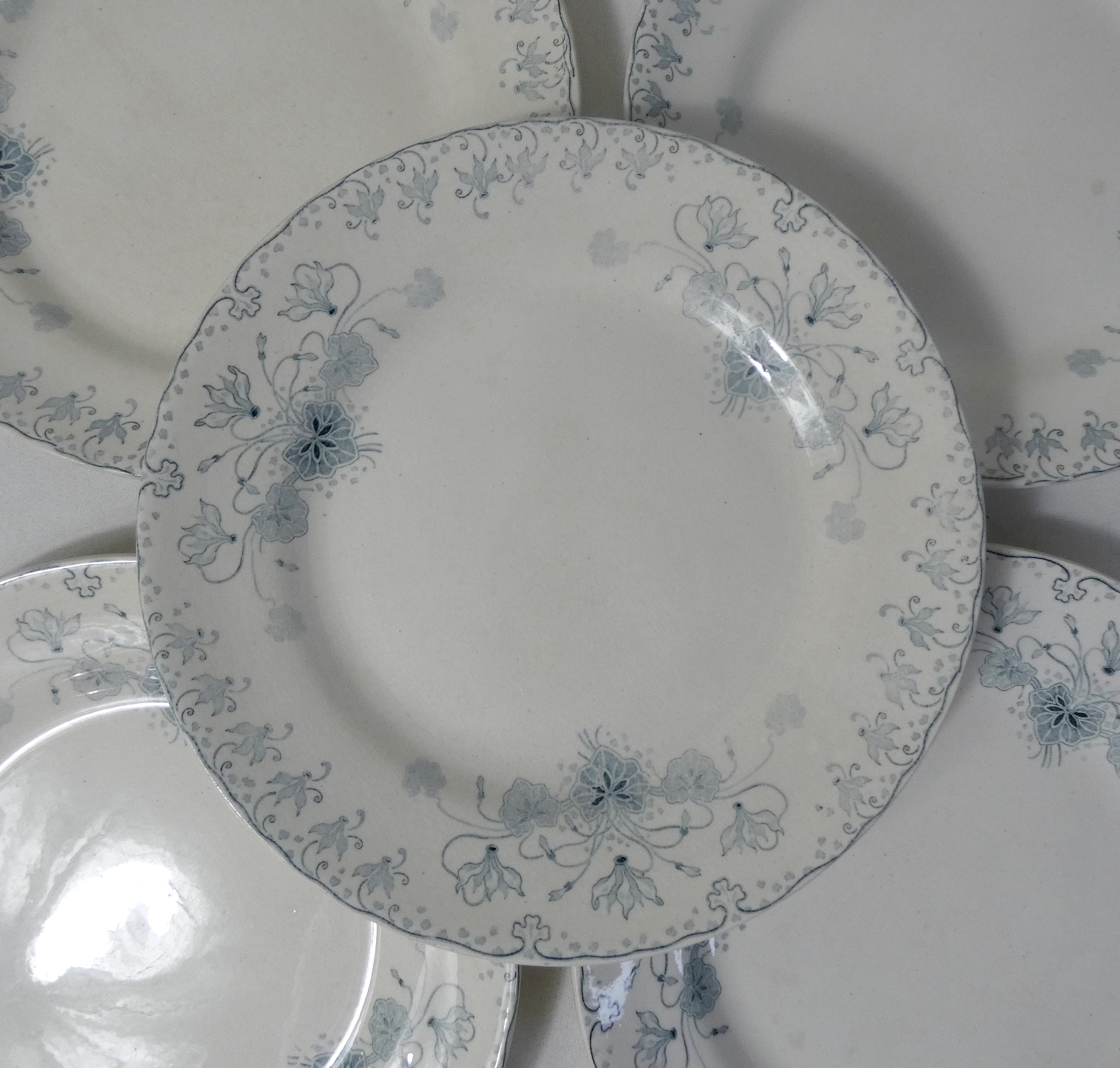 Terre de fer 6 assiettes plates Cyclamen