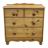 Commode anglaise en sapin de la fin du XIXème, 4 tiroirs