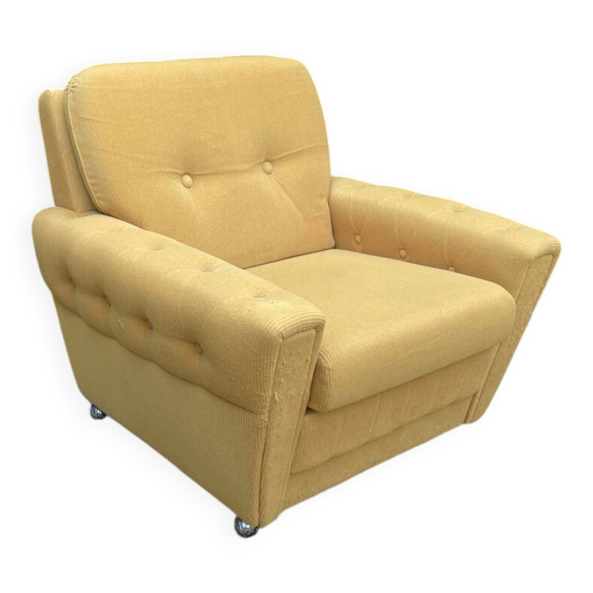 70s velvet club armchair