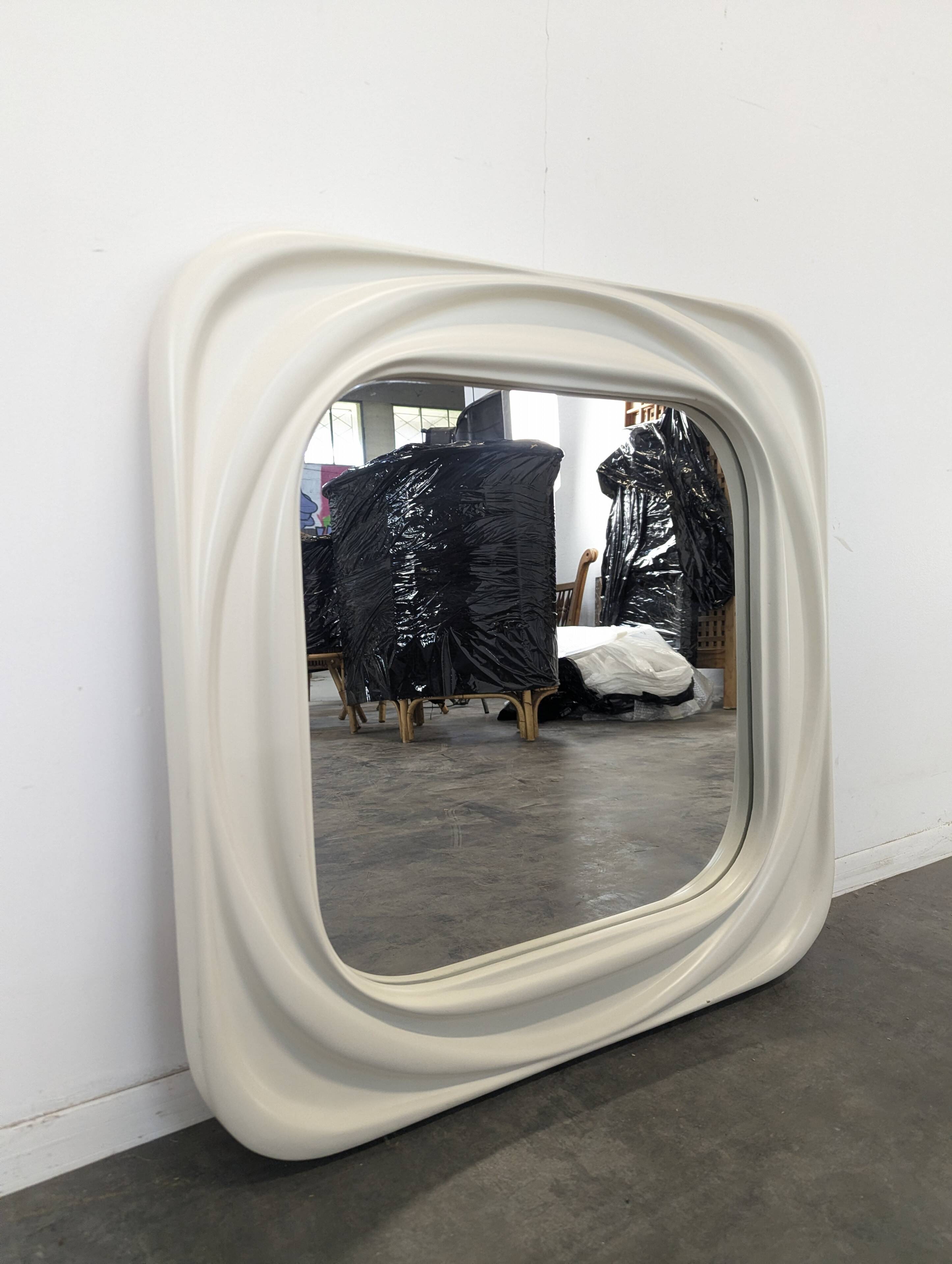 Italian square resin mirror from the 1970s.