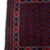 Gazak Afghan geometric pattern fringe rug 131x86cm