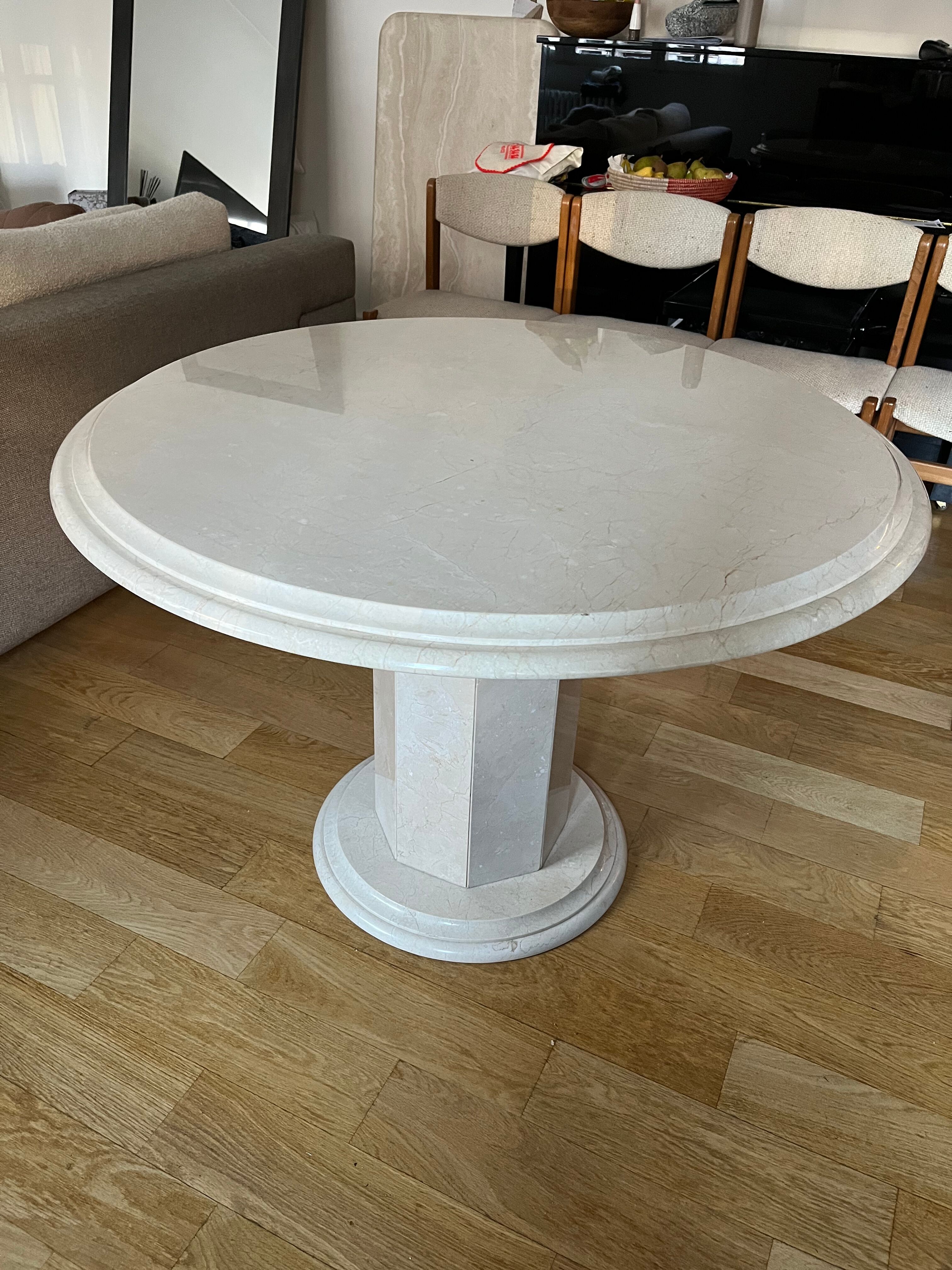 Travertine dining table