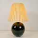Black Opaline Glass Spherical Table Lamp in the style of Jacques Adnet, 1950s