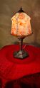 Antique 1930s regul lamp with painted opaline lampshade, art deco, 36x18