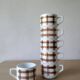 Lot de 6 tasses modèle Écossais marron