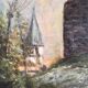 Tableau ancien paysage signé M Cornu des années 1980