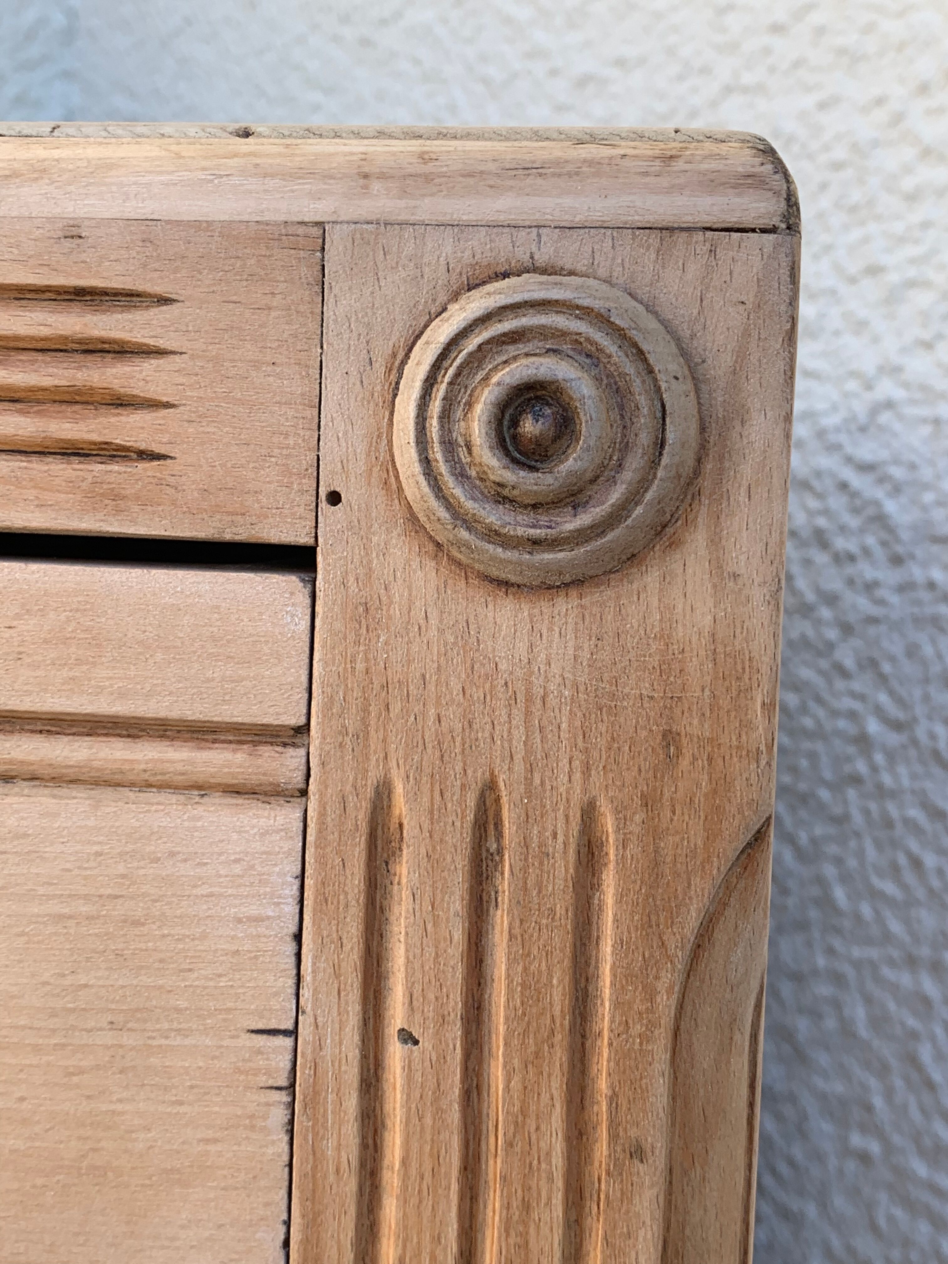 Parisian art deco chest of drawers raw wood