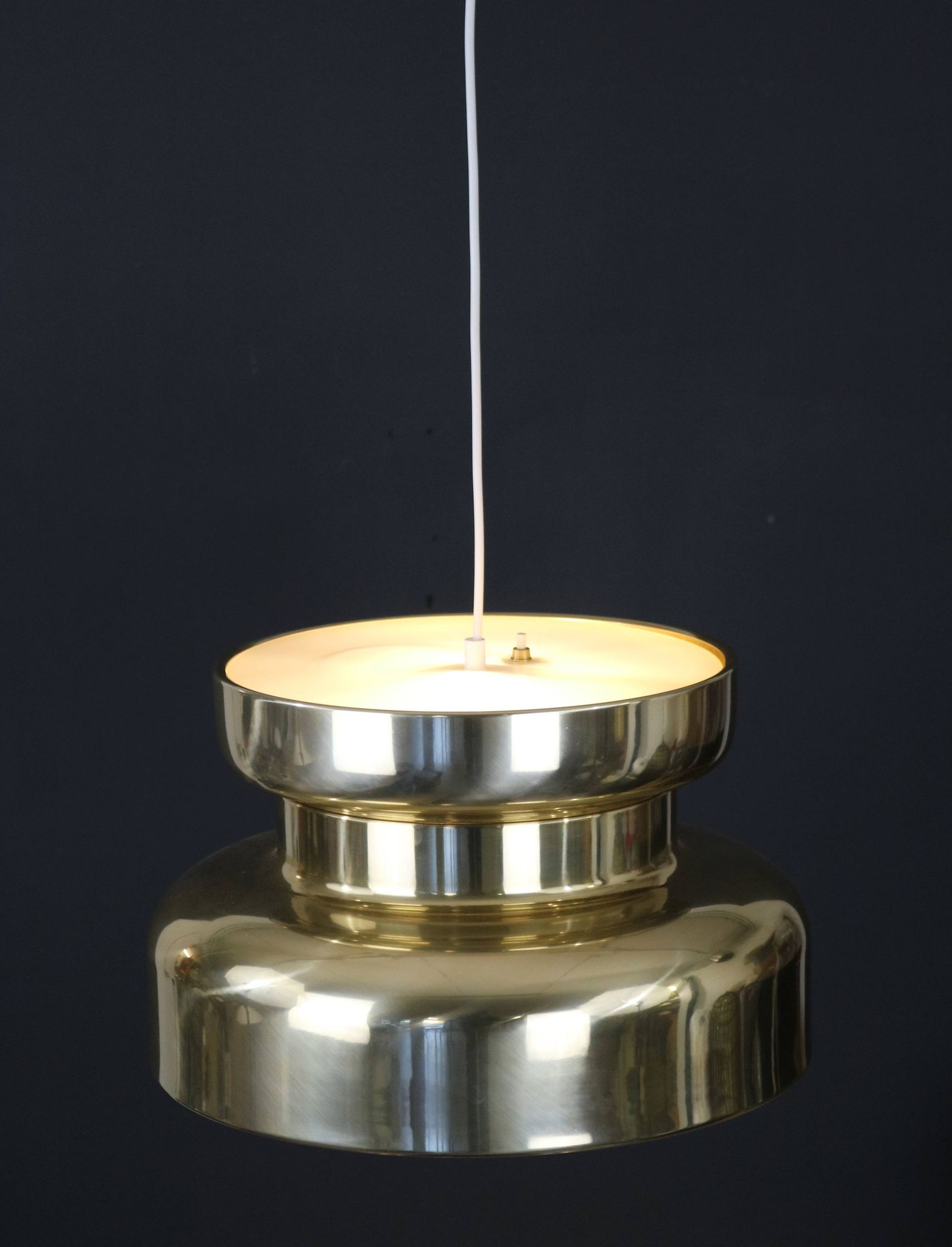Golden Swedish design hanging lamp - XL - Carl Thore  ***  Sweden 1970 - Stylish lighting