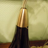 Suspension signed Vianne, inverted drop in glass lined black nuanced and purple interior