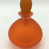 Flacon boule en verre et cristal orange