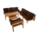 Old modular living room 7 armchairs and vintage Scandinavian design coffee table from the 60s