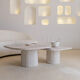 Irregular nesting coffee tables - ATHENA - 70/50 - porous natural travertine