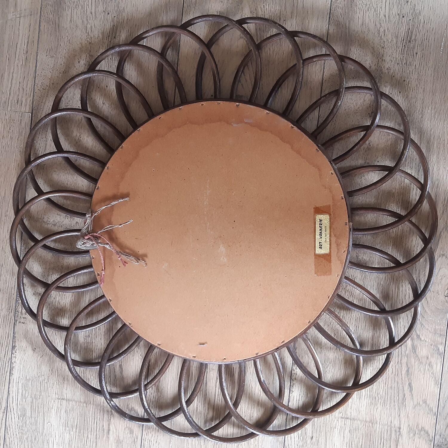 Vintage rattan sun mirror